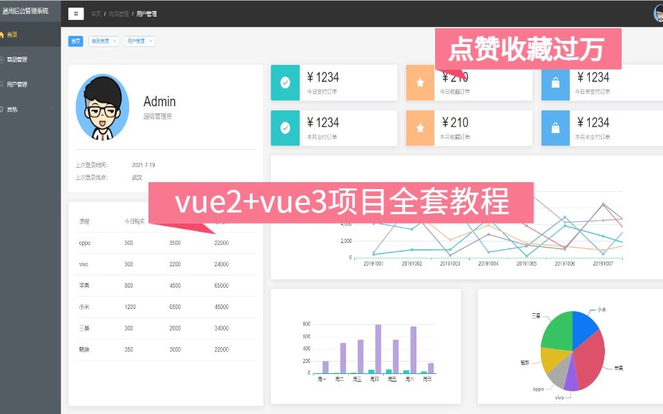 VUE项目，VUE项目实战，vue后台管理系统，前端面试，前端面试项目